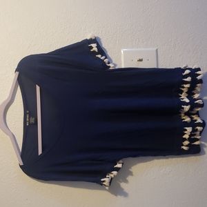 Miss Chievous blue and white blouse